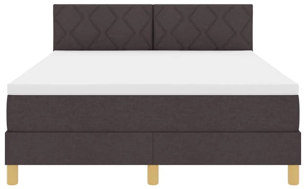 Cama Box spring com colchão e LED Castanho 140x190 cm Tecido