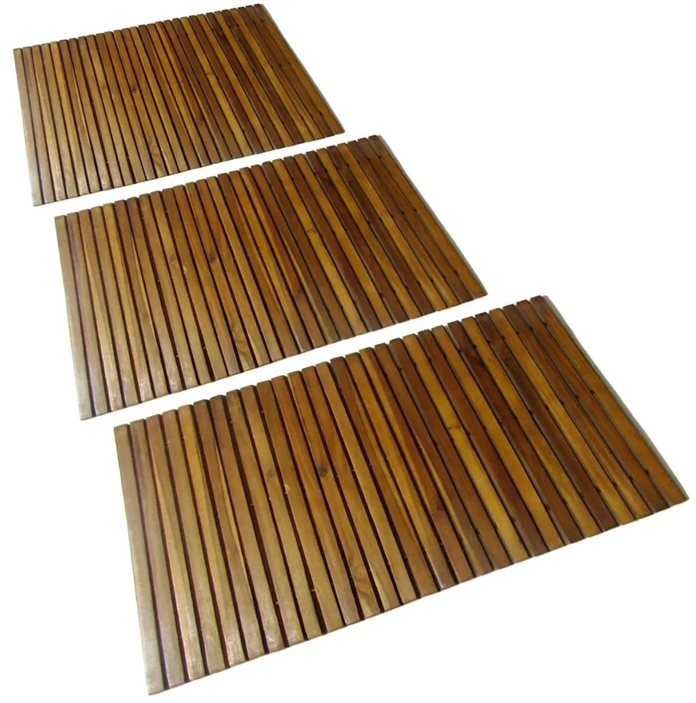 271769 vidaXL 3 pcs Tapetes de banho de acácia 80 x 50 cm