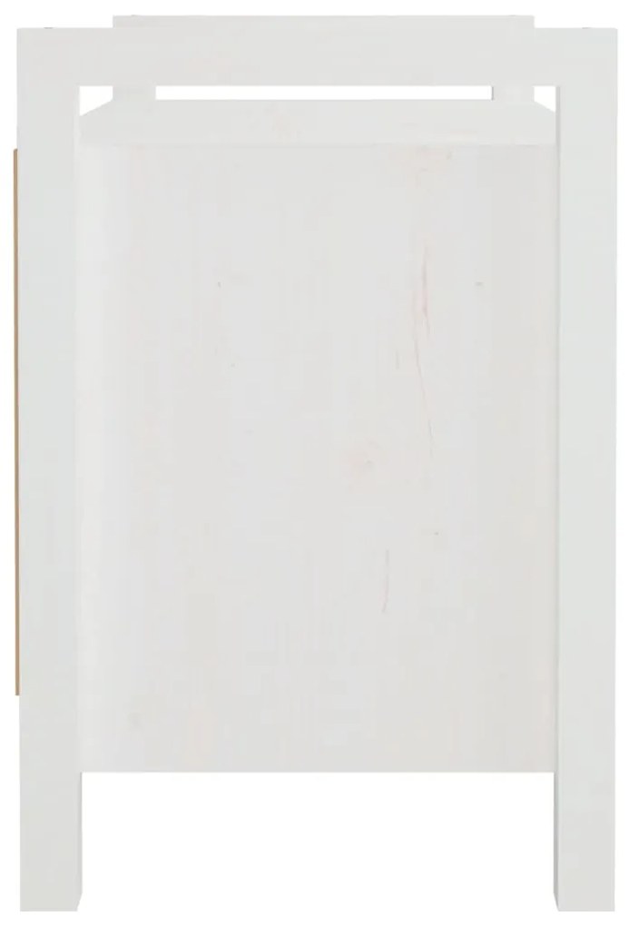 Banco de corredor 80x40x60 cm madeira de pinho maciça branco