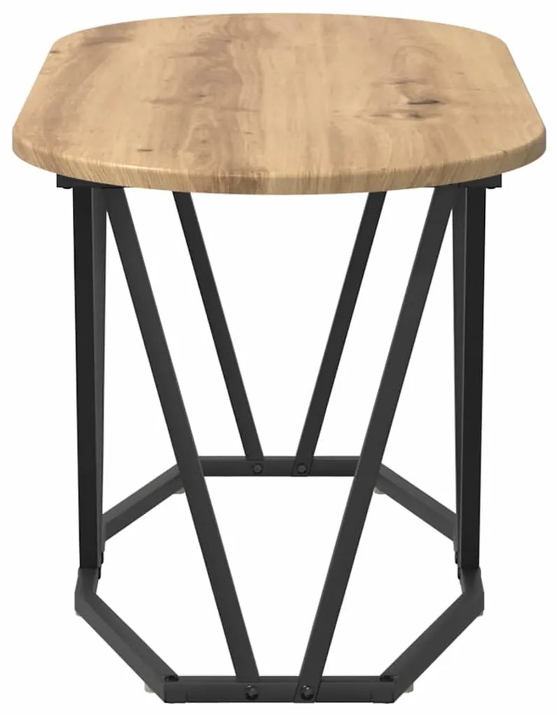 Mesa de Centro vidaXL Carvalho Artisan 80x40x40,5 cm em Madeira de Eng