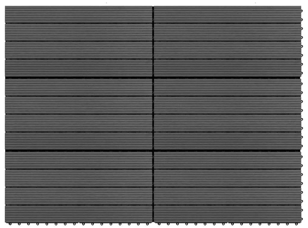 149029 vidaXL Ladrilhos de pavimento 6 pcs WPC 1,08m² 60x30 cm preto