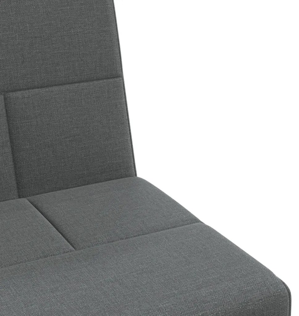 Sofá-cama em forma de L 255x140x70 cm tecido cinzento-escuro