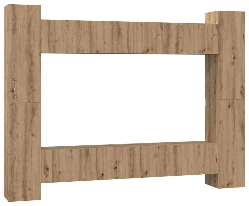 Conjunto de móvel de TV 10 pcs carvalho artisiano