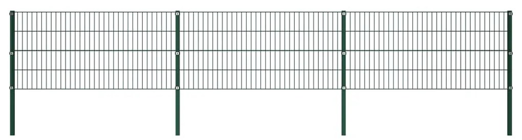vidaXL Painel de vedação com postes ferro 5,1x0,8 m verde