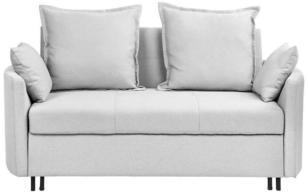 Sofá-cama de 2 lugares em tecido cinzento claro HOVIN Beliani