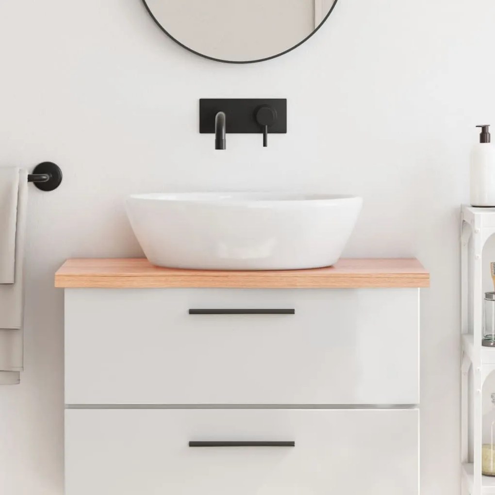 vidaXL Bancada p/ WC 80x30x(2-4) cm madeira maciça tratada castanho