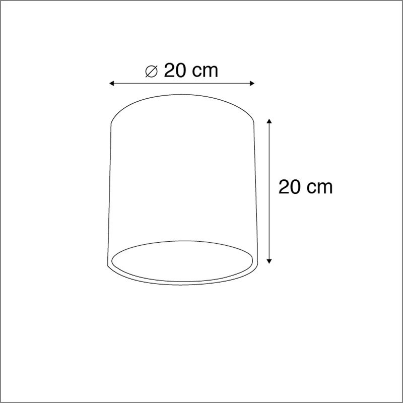 Abajur de veludo preto 20/20/20 com interior dourado