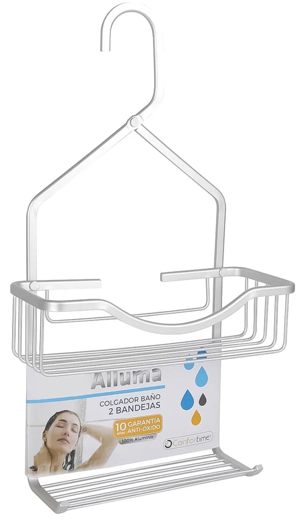 Cabide para Banho Alluma 2 Bandejas 27.8X11.6X49CM