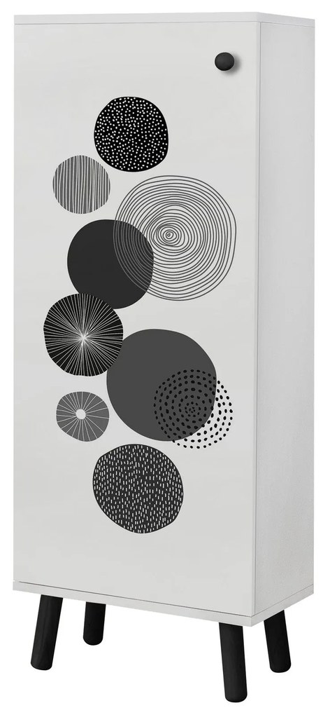 Sapateira Vegas – Branco e Preto – 50x135x38 cm