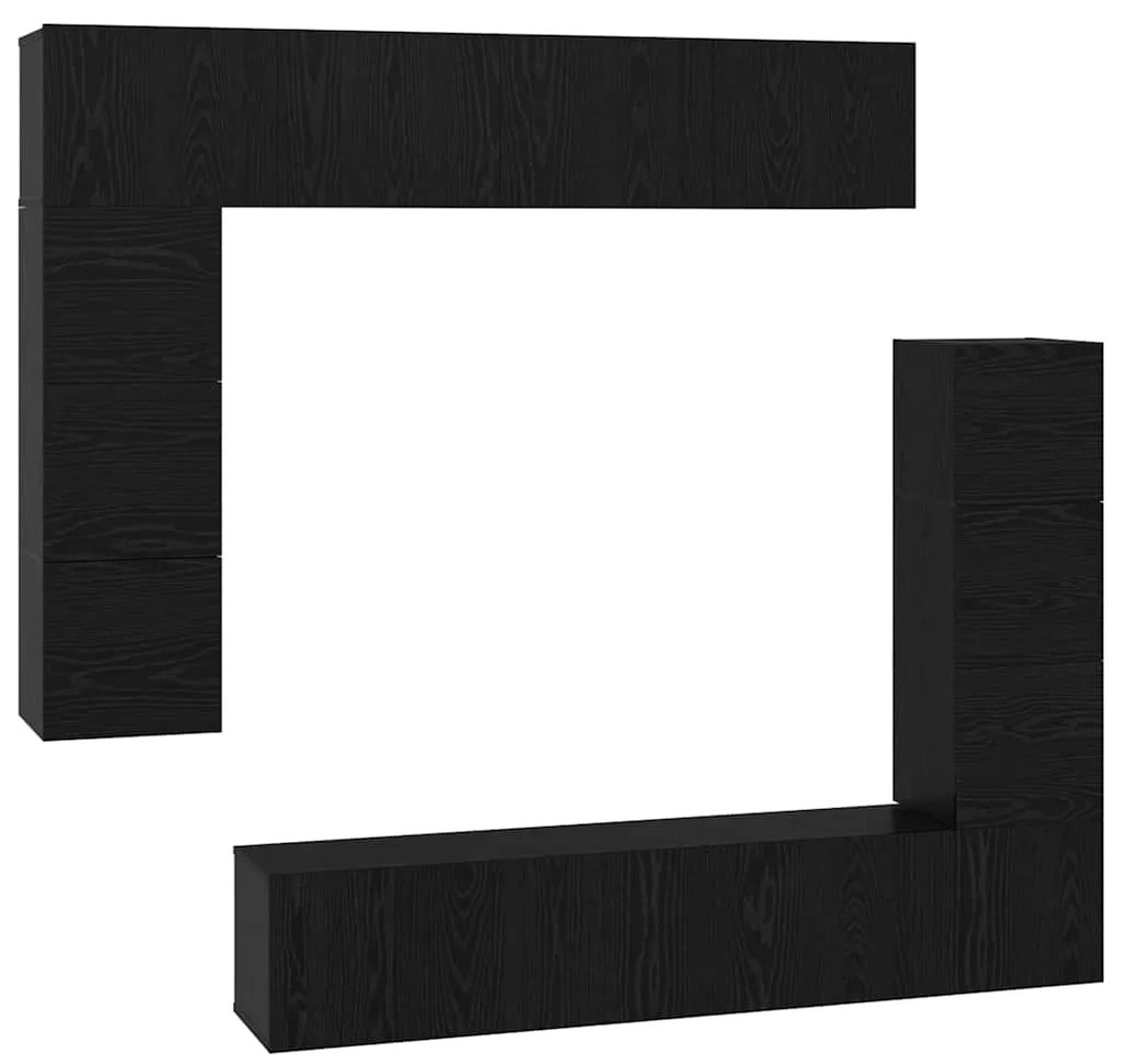 Conjunto de móvel de TV 8 pcs Carvalho preto 80 x 30 x 30 cm
