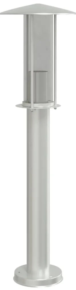 Candeeiro de chão para exterior 60 cm aço inoxidável prateado