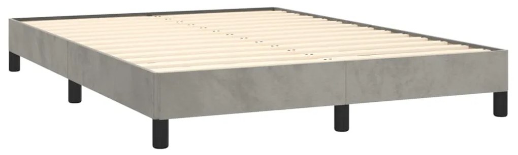 Estrutura de cama sem colchão 140x190 cm veludo cinzento-claro