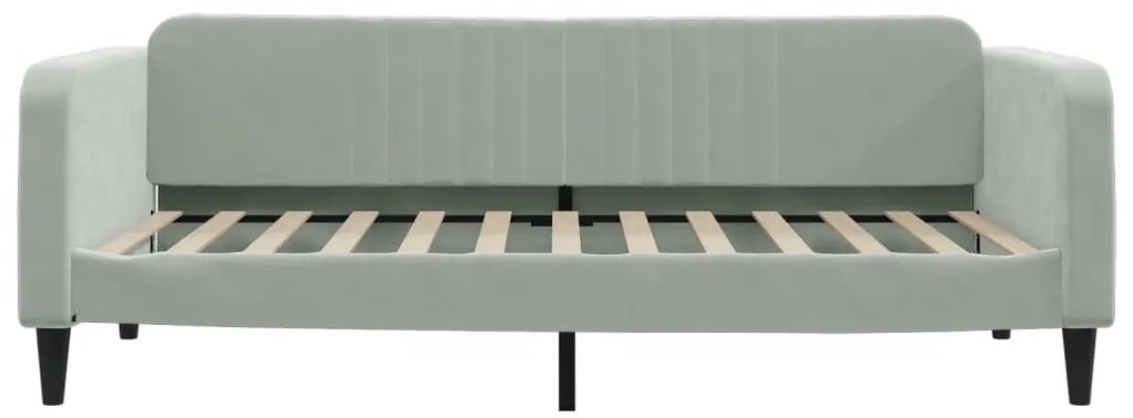 Sofá-cama 100x200 cm veludo cinzento-claro