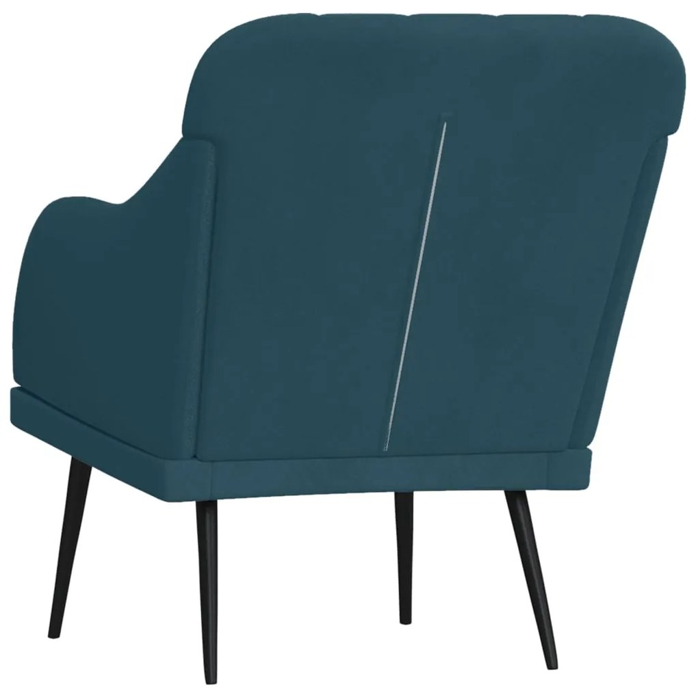 Cadeira com apoio de braços 63x76x80 cm veludo azul