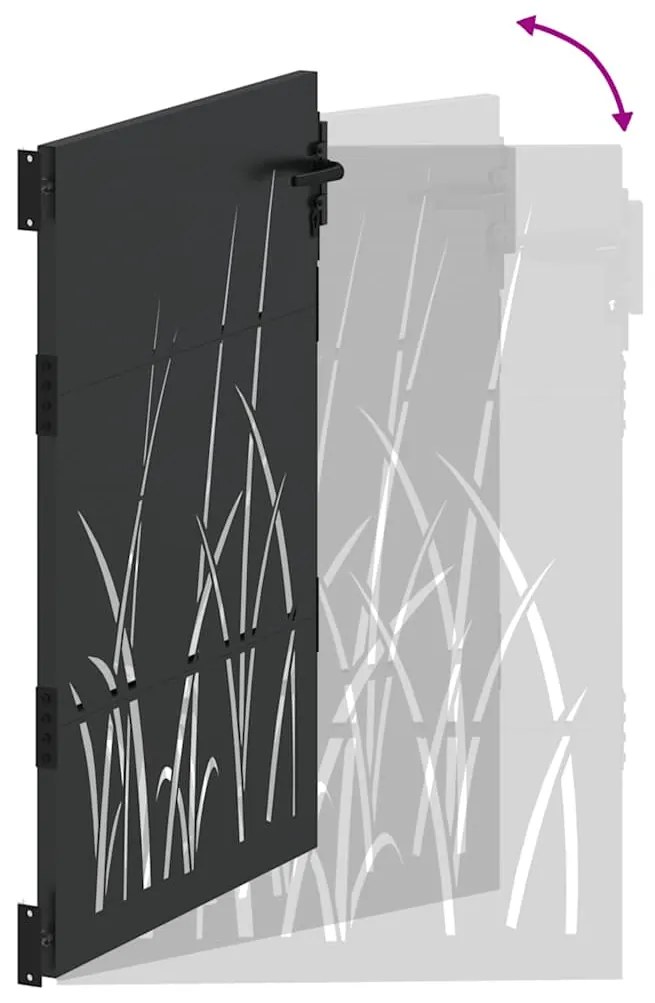 Portão de Jardim Preto 105 x 150 cm Aço com Revestimento em Pó