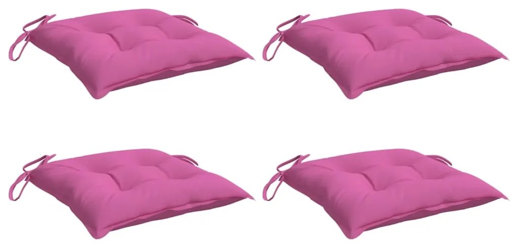 Almofadões de cadeira 4 pcs 50x50x7 cm tecido oxford rosa