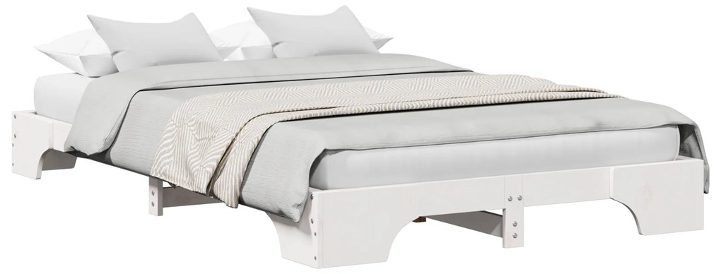 Estrutura de Cama Branca Madeira 140 x 190 cm Estrutura de Cama