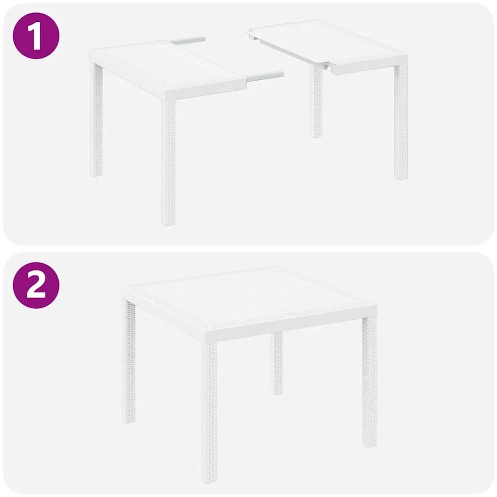 Conjunto de Jantar Jardim Branco 5 pcs Branco Vime de resina