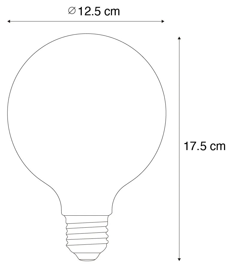 Conjunto de 5 Lâmpadas LED E27 Reguláveis Opala G125 5W 450 lm 3000K