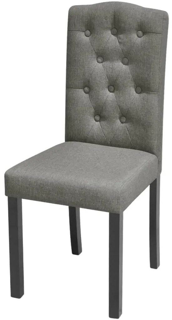 Cadeiras de jantar 4 pcs tecido cinzento