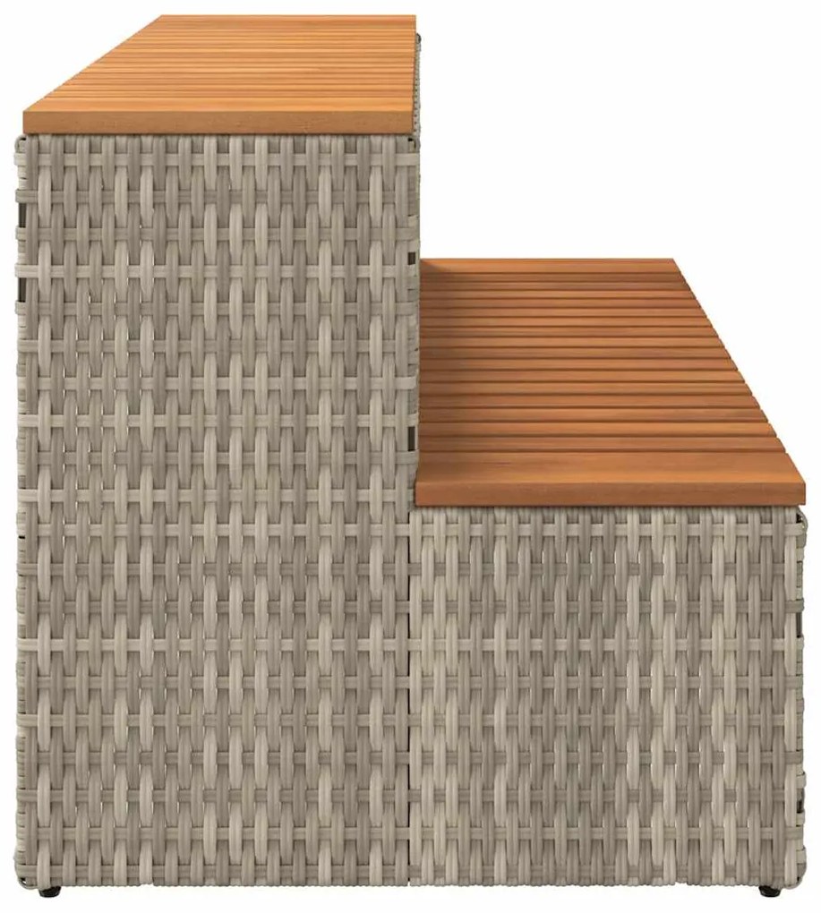 Degrau p/ hidromassagem 100x50x50,5 cm PE e acácia maciça