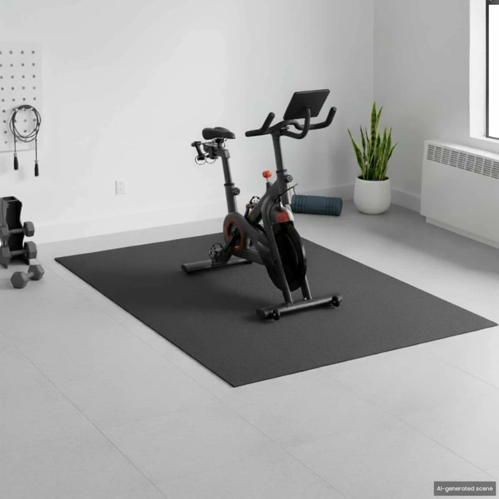 vidaXL Tapete de Proteção para Esportes Preto 213 x 152 x 0,6 cm PVC