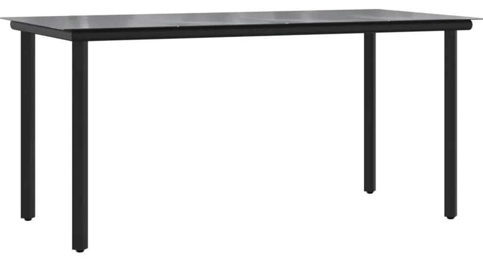 7 pcs conjunto de jantar p/ jardim corda de algodão e aço preto
