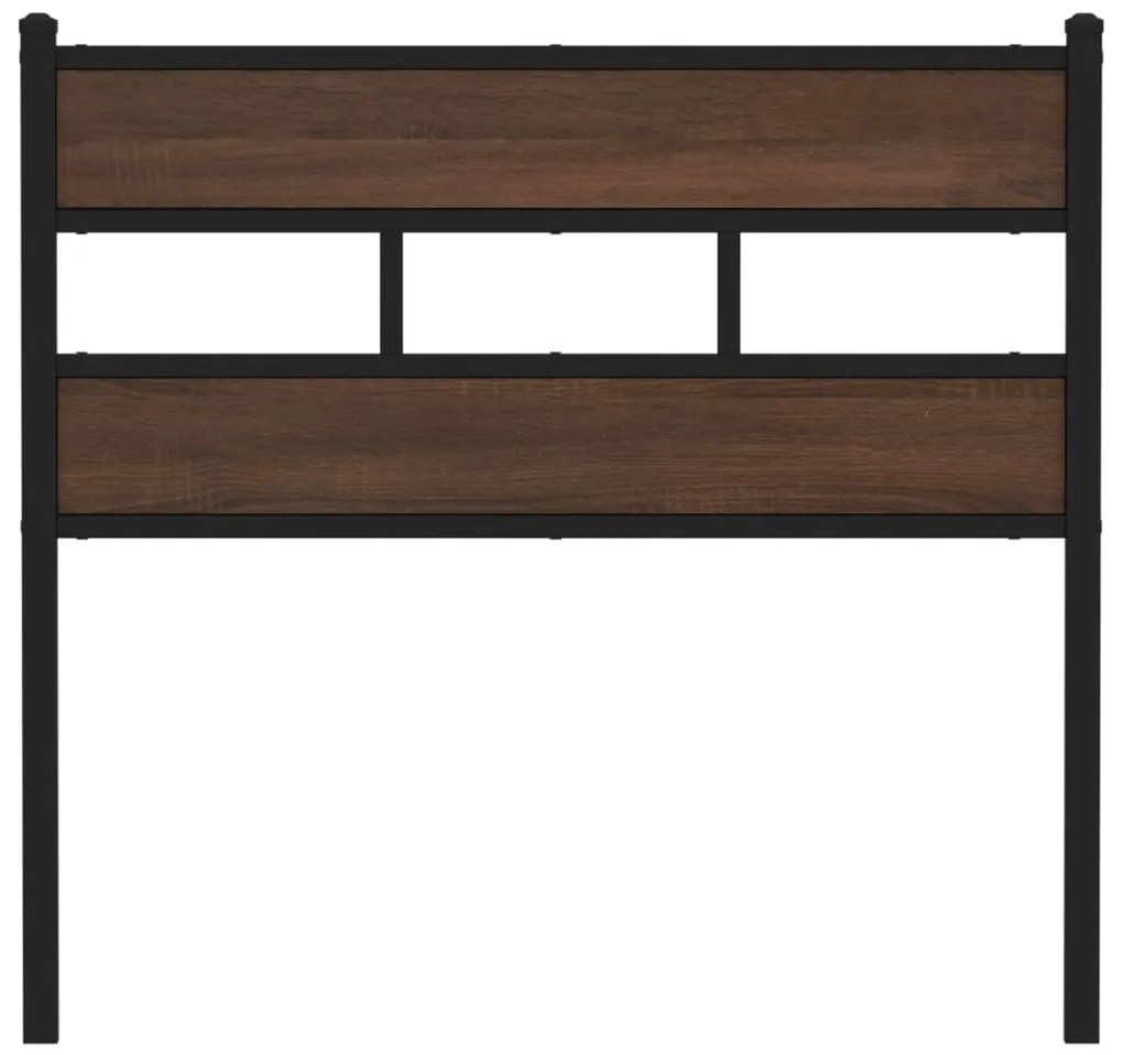 Cabeceira de cama 107cm derivados madeira/aço carvalho castanho