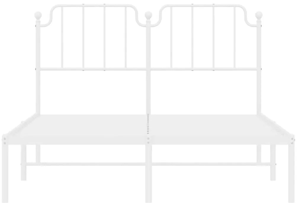 Estrutura de cama com cabeceira 150x200 cm metal branco