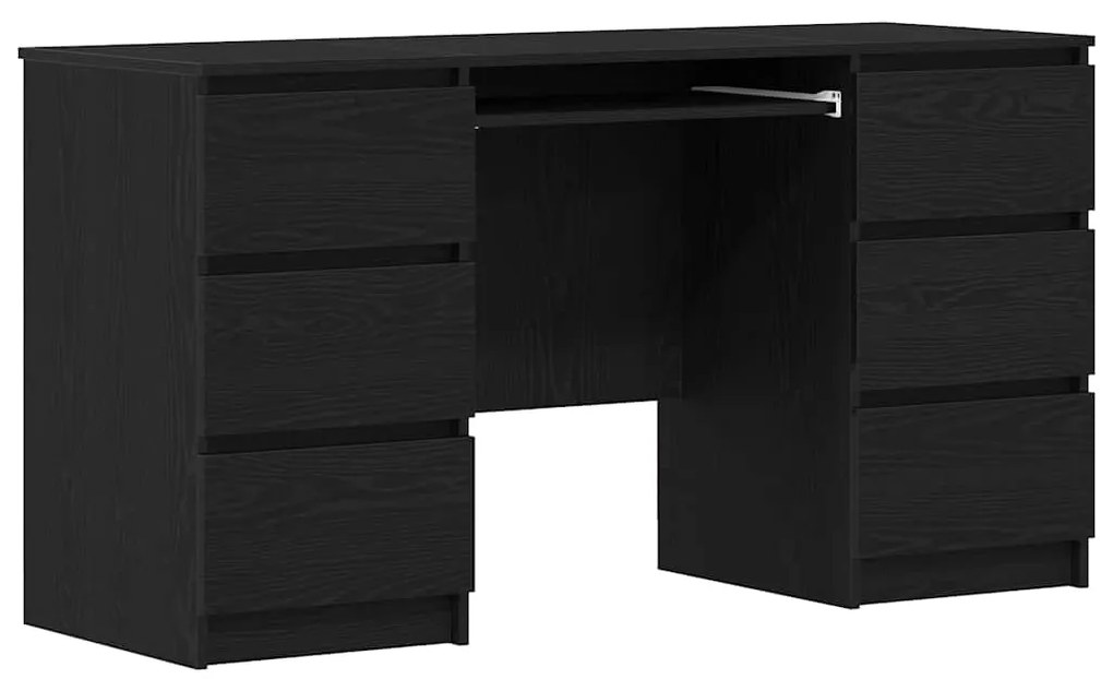 Mesas 2 pcs Madeira de Carvalho Preta 140x50x76 cm Madeira de Engenhar