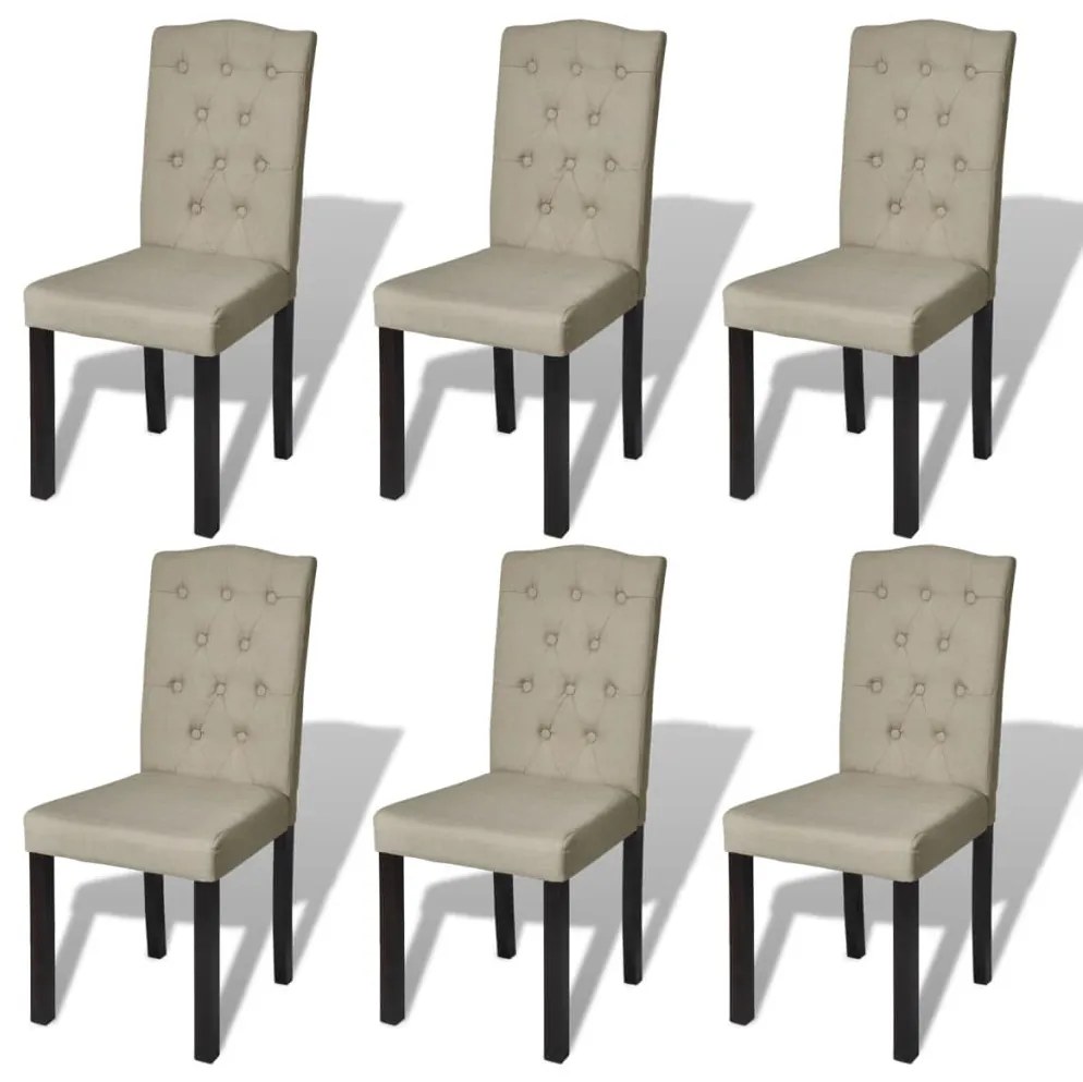 vidaXL Cadeiras de jantar 6 pcs tecido cor camel