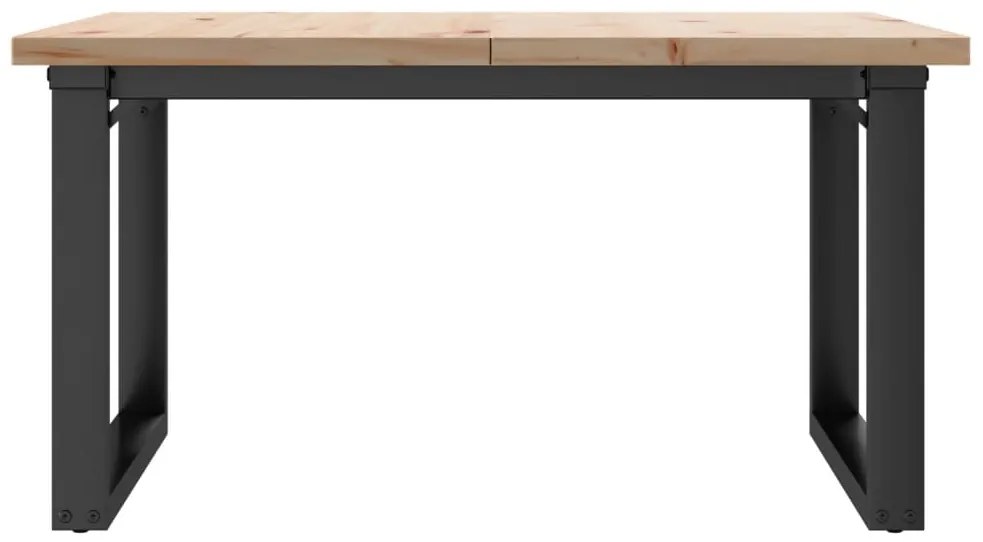 Mesa de centro estrutura em O 80x80x45,5 cm pinho/aço