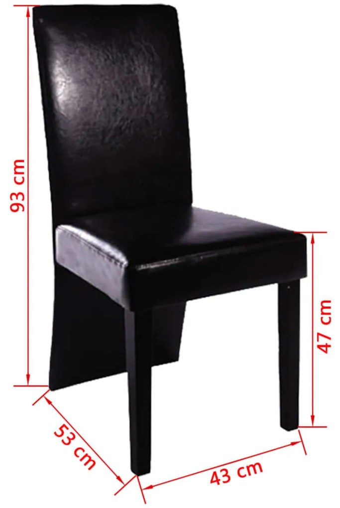 Cadeiras de jantar 4 pcs couro artificial preto