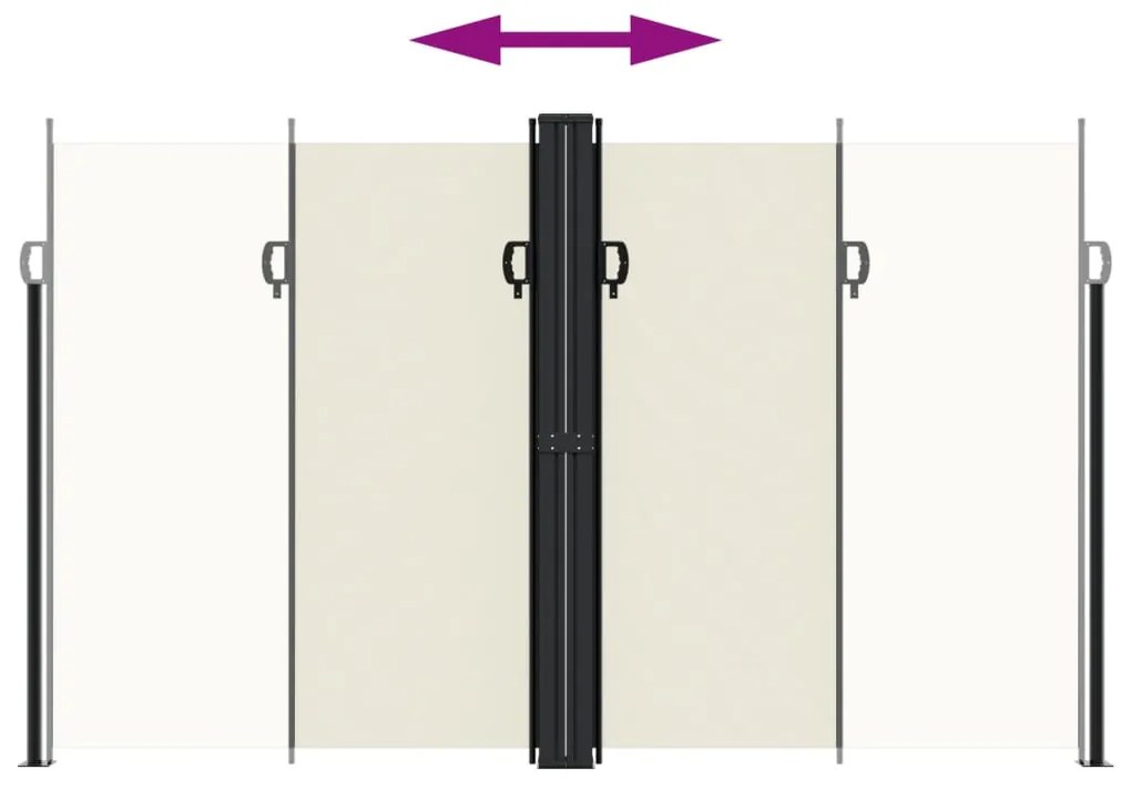 Toldo lateral retrátil 200x1000 cm cor creme