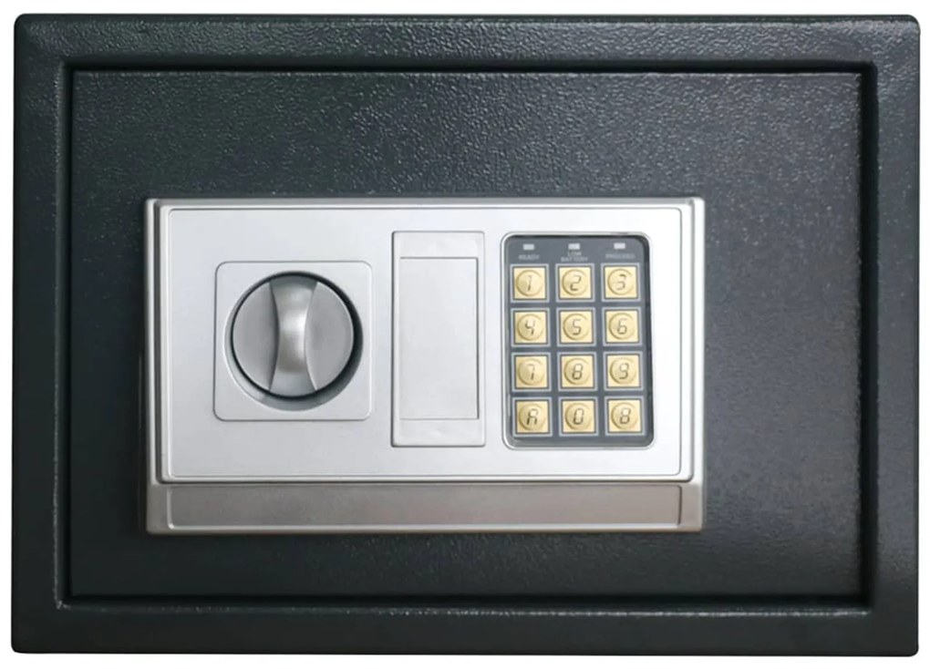 Cofre Eletrônico com Prateleira Cinza Escuro 35x25x25 cm Aço