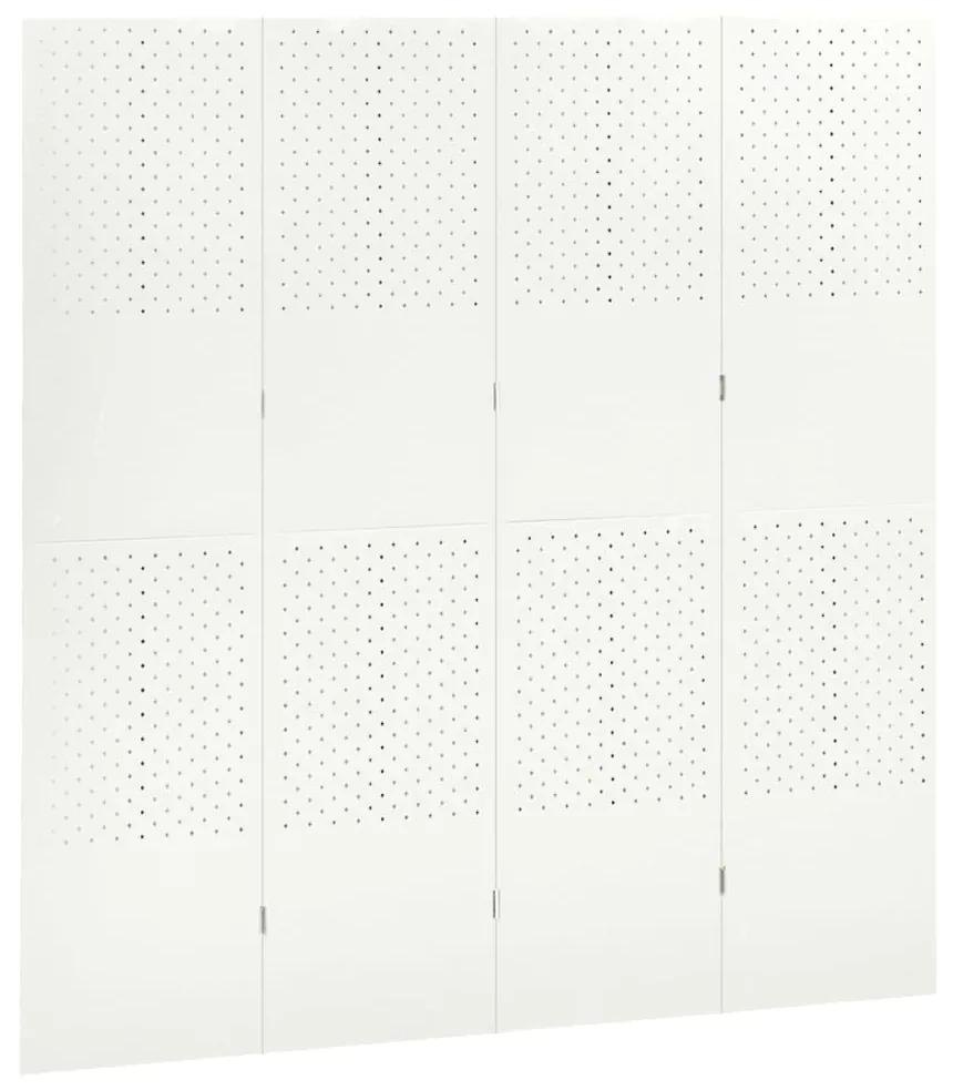 Divisória de quarto com 4 painéis aço 160x180 cm branco