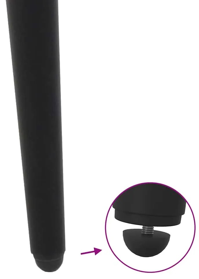 Pés para mesa de centro cônicos 4 peças preto 42-43 cm aço