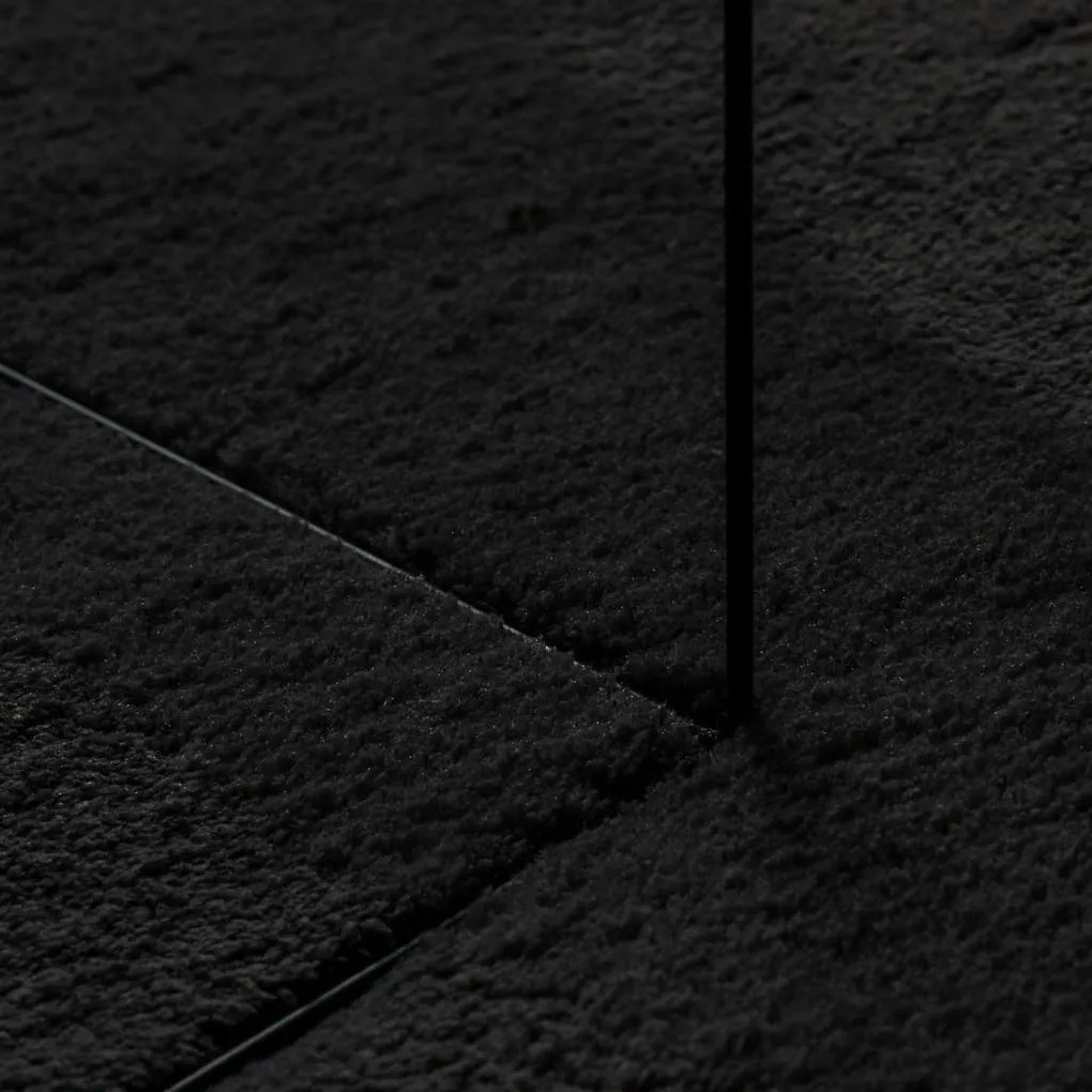 Tapete pelo curto macio e lavável HUARTE 100x200 cm preto