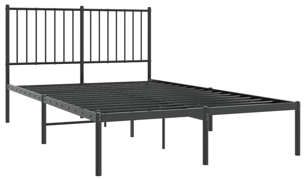 Estrutura de cama com cabeceira 120x200 cm metal preto