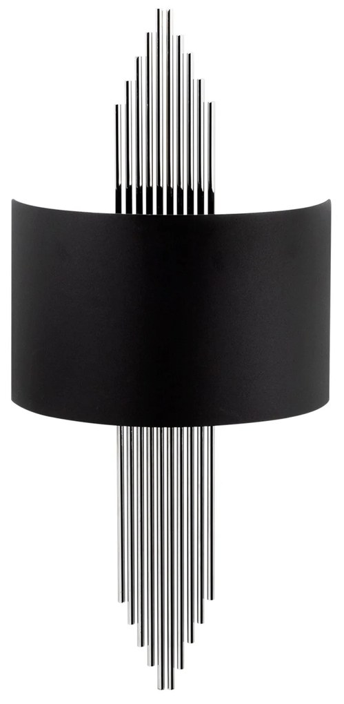 Candeeiro de Parede 618 – Preto e Prateado – Medidas: 75 x 10 x 22 cm
