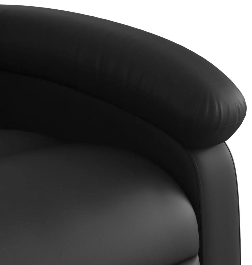 Poltrona massagens reclinável elevatória couro artificial preto