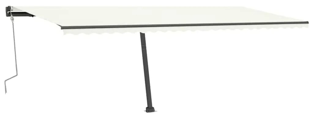 Toldo retrátil manual com LED 600x300 cm cor creme