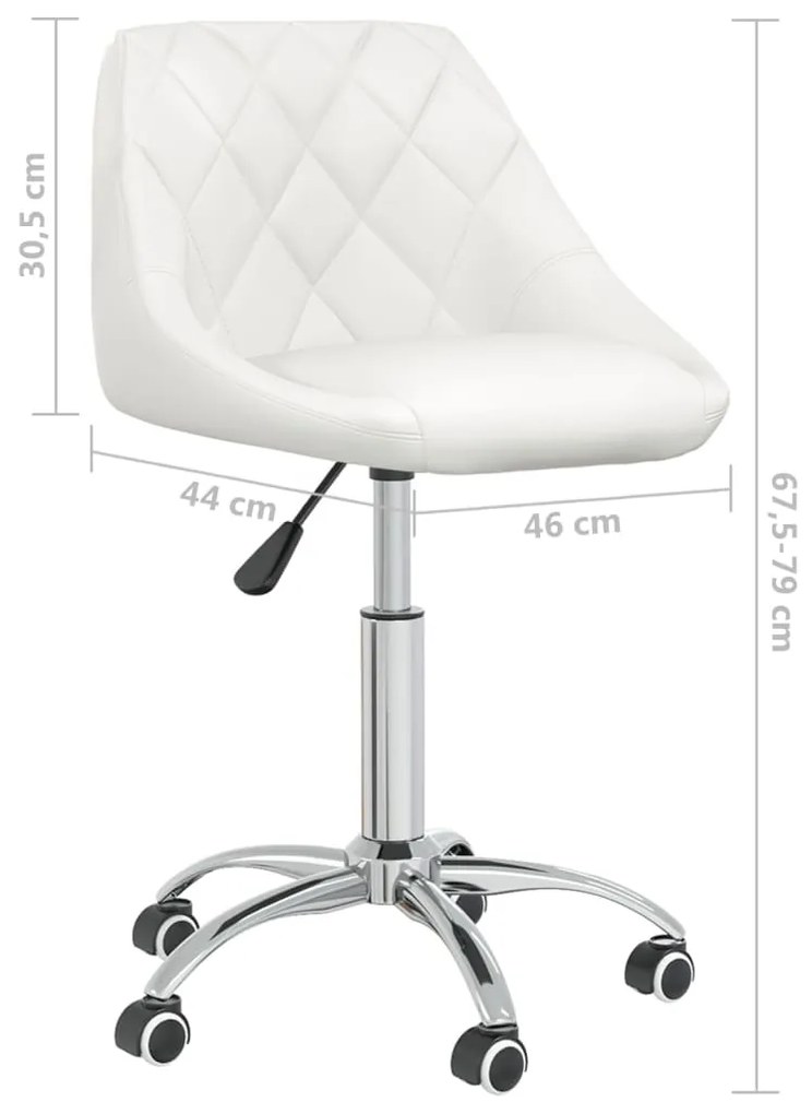 Cadeira de jantar giratória couro artificial branco
