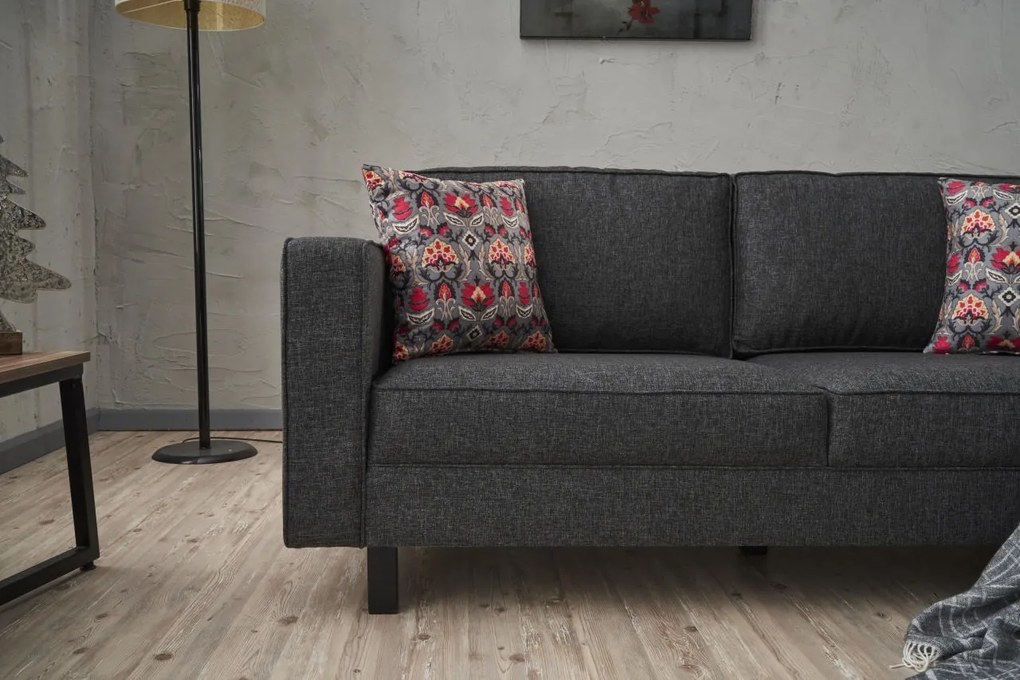 Sofá de 2 Lugares Kale – Antracite – 180x83x91 cm