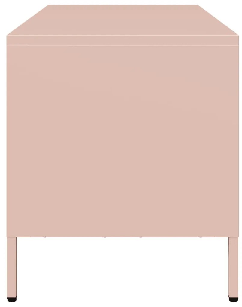 Móvel de TV 101,5x39x43,5 cm aço laminado a frio rosa