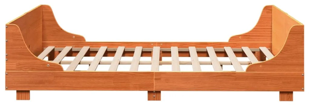 Cama sem colchão 120x190 cm madeira pinho maciça castanho-mel