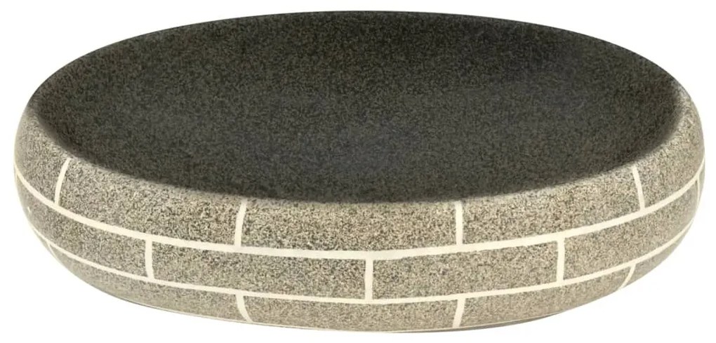 Lavatório de bancada oval 59x40x15 cm cerâmica multicor