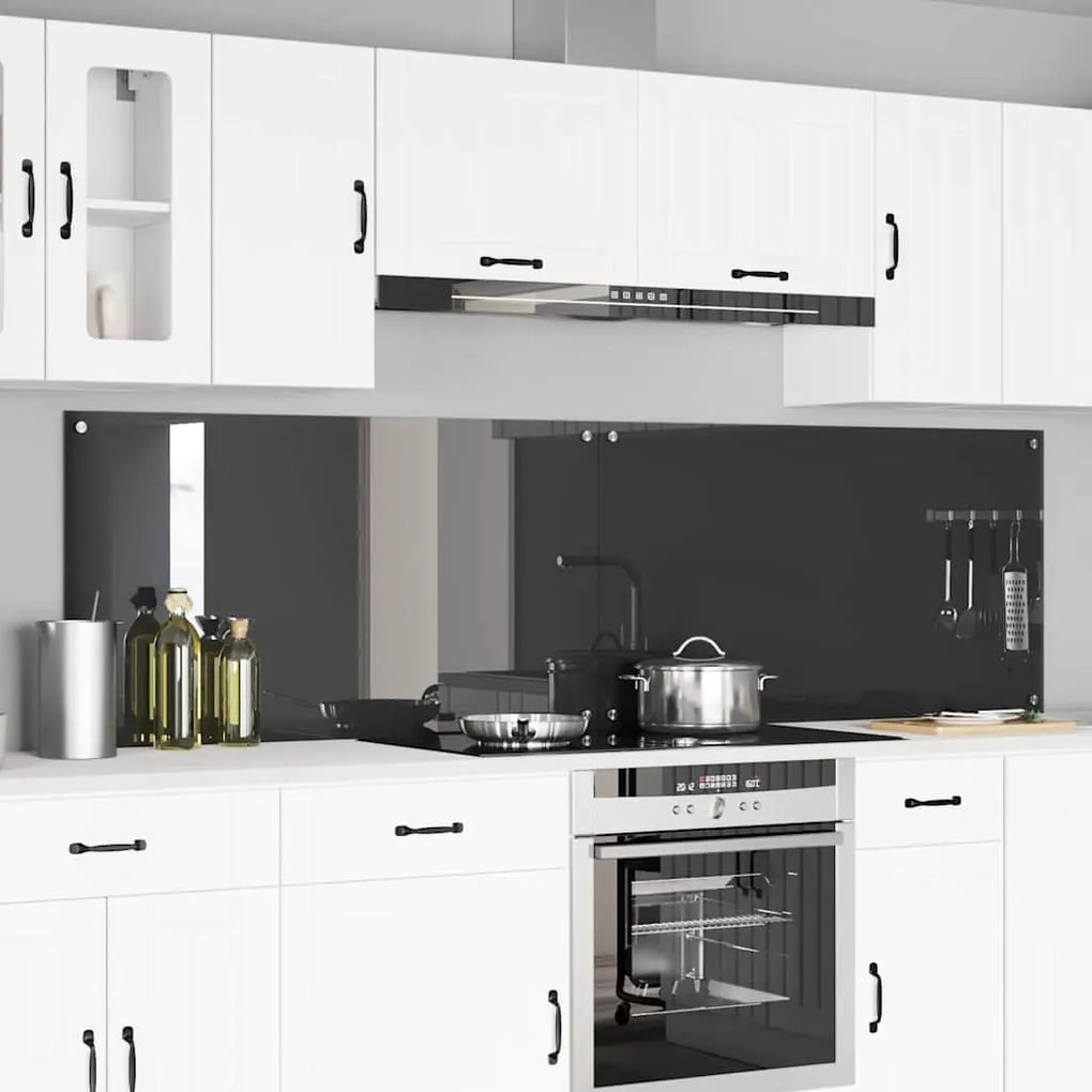 vidaXL Proteção de Cozinha 2 pcs Cinza Escuro 110 x 60 cm