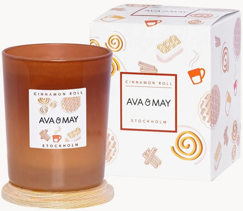Vela perfumada artesanal Cinnamon Roll (Baunilha, Canela, Caramelo)