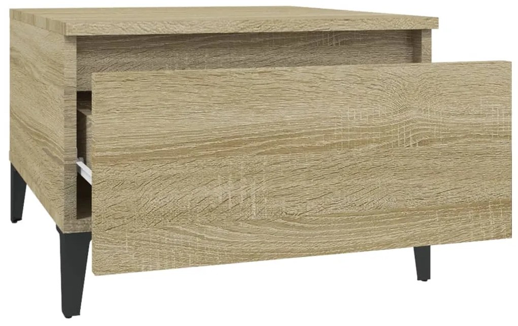 Mesas de apoio 2 pcs 50x46x35 cm deriv. madeira carvalho sonoma